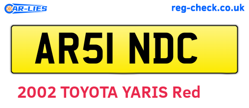 AR51NDC are the vehicle registration plates.