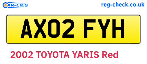 AX02FYH are the vehicle registration plates.