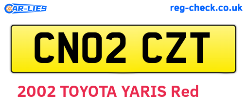 CN02CZT are the vehicle registration plates.