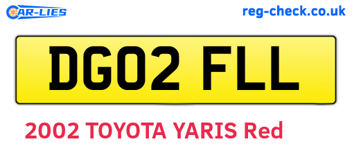 DG02FLL are the vehicle registration plates.