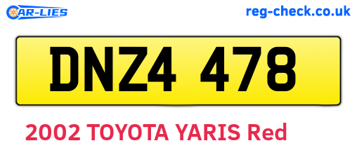 DNZ4478 are the vehicle registration plates.