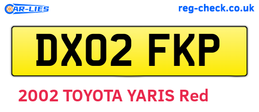 DX02FKP are the vehicle registration plates.