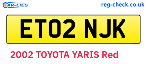 ET02NJK are the vehicle registration plates.