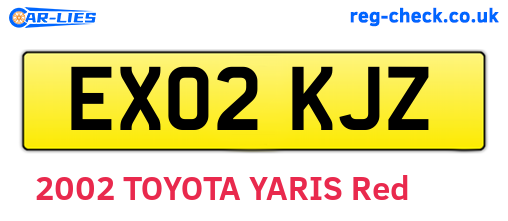 EX02KJZ are the vehicle registration plates.