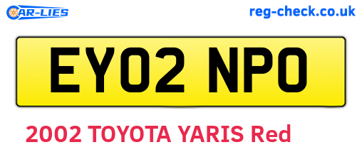 EY02NPO are the vehicle registration plates.