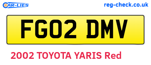 FG02DMV are the vehicle registration plates.