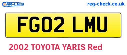 FG02LMU are the vehicle registration plates.
