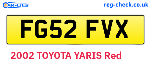 FG52FVX are the vehicle registration plates.