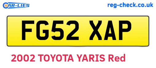 FG52XAP are the vehicle registration plates.