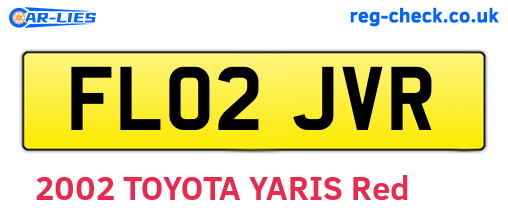 FL02JVR are the vehicle registration plates.