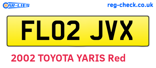 FL02JVX are the vehicle registration plates.