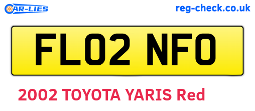FL02NFO are the vehicle registration plates.