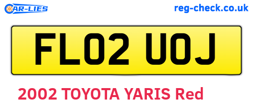 FL02UOJ are the vehicle registration plates.