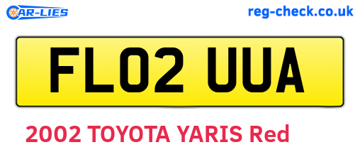 FL02UUA are the vehicle registration plates.