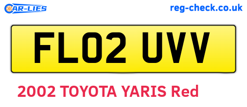 FL02UVV are the vehicle registration plates.