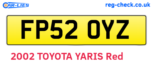 FP52OYZ are the vehicle registration plates.