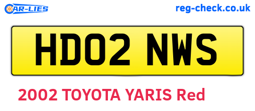 HD02NWS are the vehicle registration plates.