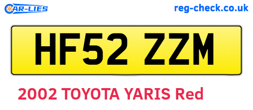 HF52ZZM are the vehicle registration plates.