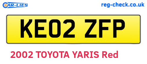 KE02ZFP are the vehicle registration plates.