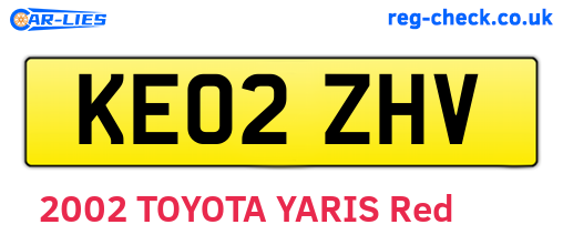 KE02ZHV are the vehicle registration plates.