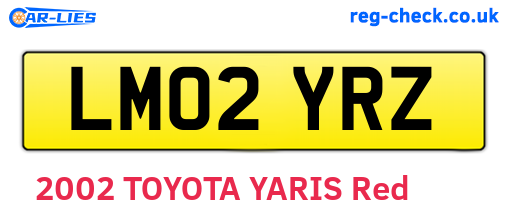 LM02YRZ are the vehicle registration plates.