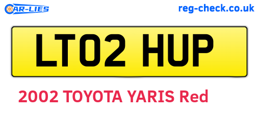 LT02HUP are the vehicle registration plates.