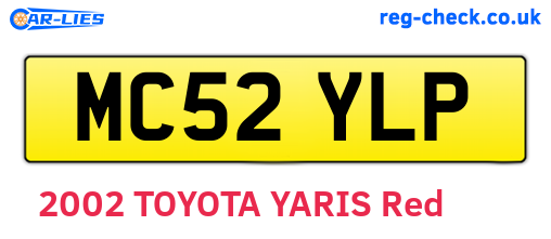 MC52YLP are the vehicle registration plates.