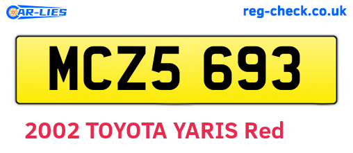 MCZ5693 are the vehicle registration plates.