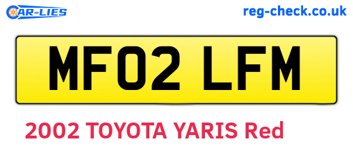 MF02LFM are the vehicle registration plates.