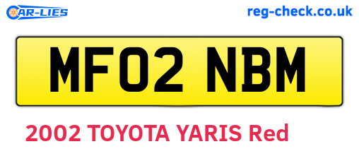 MF02NBM are the vehicle registration plates.