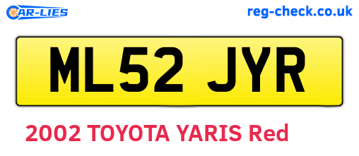 ML52JYR are the vehicle registration plates.