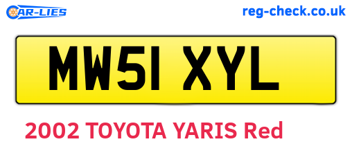 MW51XYL are the vehicle registration plates.
