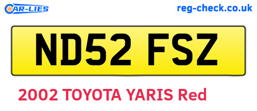 ND52FSZ are the vehicle registration plates.