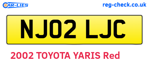 NJ02LJC are the vehicle registration plates.