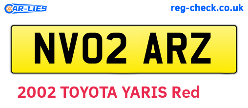 NV02ARZ are the vehicle registration plates.