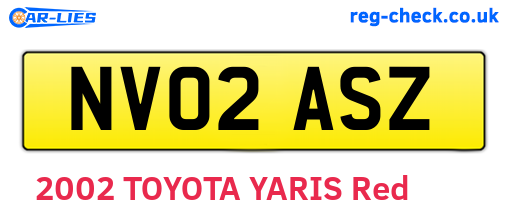 NV02ASZ are the vehicle registration plates.