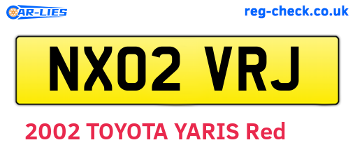 NX02VRJ are the vehicle registration plates.
