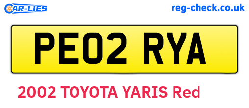 PE02RYA are the vehicle registration plates.