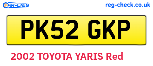 PK52GKP are the vehicle registration plates.