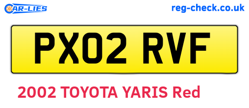 PX02RVF are the vehicle registration plates.