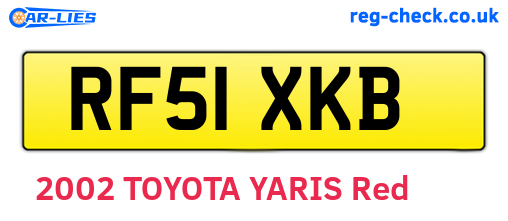 RF51XKB are the vehicle registration plates.