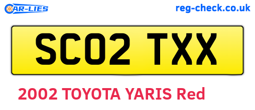 SC02TXX are the vehicle registration plates.