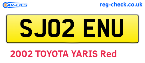 SJ02ENU are the vehicle registration plates.