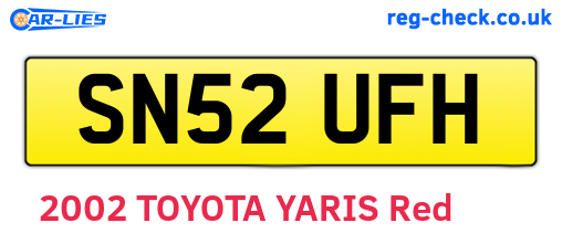 SN52UFH are the vehicle registration plates.