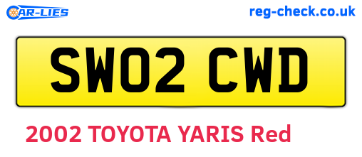 SW02CWD are the vehicle registration plates.