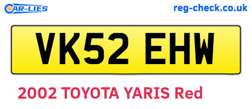 VK52EHW are the vehicle registration plates.