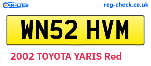 WN52HVM are the vehicle registration plates.