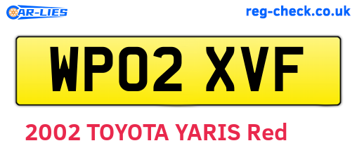 WP02XVF are the vehicle registration plates.