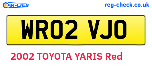WR02VJO are the vehicle registration plates.