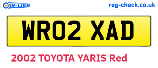WR02XAD are the vehicle registration plates.